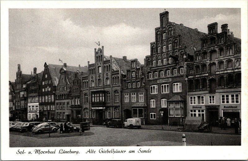 Vtg Sol und Moorbad Luneburg. Alte Giebelhauser am Sande Germany Postcard