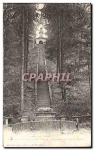 Old Postcard La Neuville to Cote Staircase bridge vine