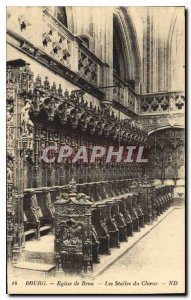 Postcard Old Brou Church Bourg The Stalls Choir