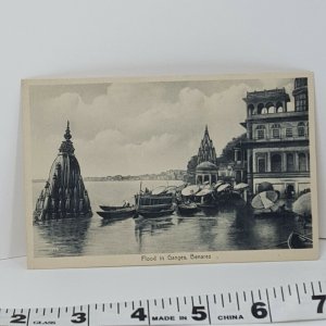 Flood Ganges Benares Vintage Postcard