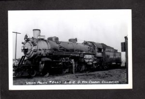 Union Pacific Railroad Train Engine Locomotive 2487 RPPC Real Photo Postcard RR