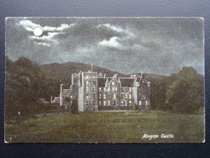 Scotland Aberdeenshire ABOYNE CASTLE by Moonlight c1906 Old Postcard by Hartmann