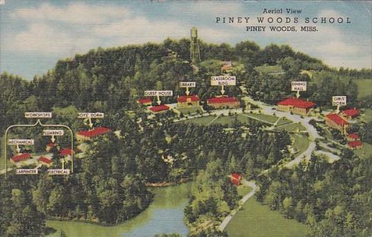 Mississippi Piney Woods Aerial View Piney Woods School 1957 Curteich