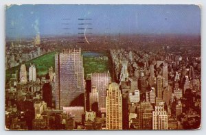 1950s New York City Skyline from Empire State Building Central Park Postcard P3