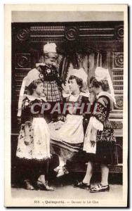 Old Postcard Front of the bed Clos Folklore Brittany Costume Costume