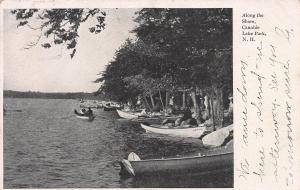 Along The Shore, Canobie Lake Park, New Hampshire, Early Postcard, Used in 1906