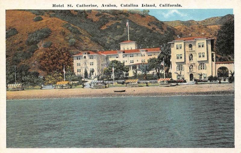AVALON, CA California  HOTEL ST CATHERINE~Santa Catalina Island c1920's Postcard