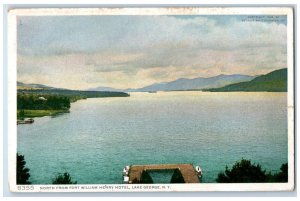 1911 North From Fort William Henry Hotel Lake George NY Phostint Postcard 