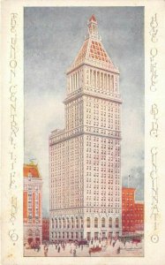 Cincinnati Ohio 1910 Postcard Union Central Life Insurance Building Ad on Back