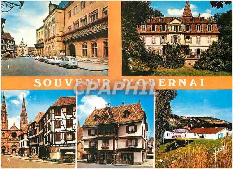 Modern Postcard Obernai (Bas Rhin) The hotel Alsce city and its ornate balcony