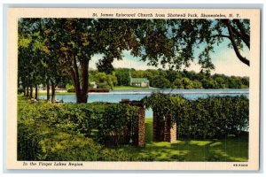 c1940 St James Episcopal Church Shotwell Park Skaneateles New York NY Postcard 