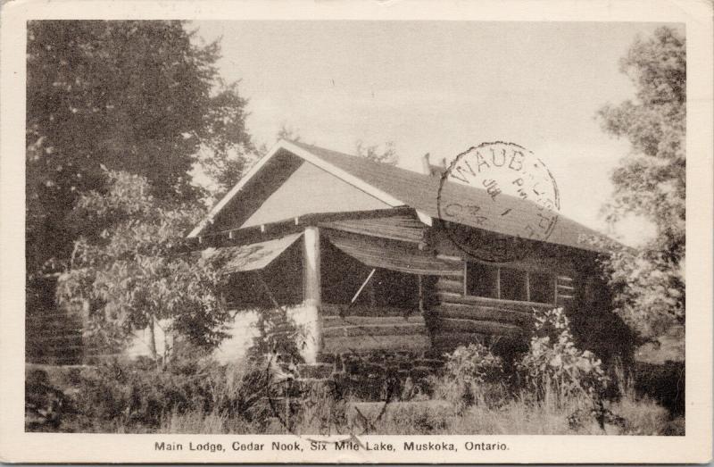 Cedar Nook Ontario ON Six Mile Lake Muskoka Main Lodge c1914 Postcard E36