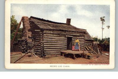 BLACK AMERICANA Negro Log Cabin JAMESTOWN EXPO 1907 PC