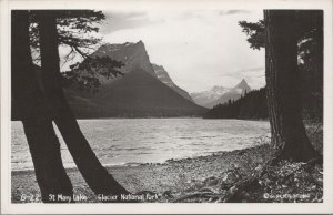 RPPC Postcard St Mary's Lake #2 Glacier National Park Montana MT
