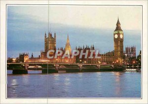 Postcard Modern London Westminster Bridge Parliament and Big Ben