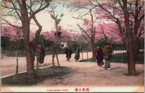 Japan Yokohama Park Hand Colored Vintage Postcard C205