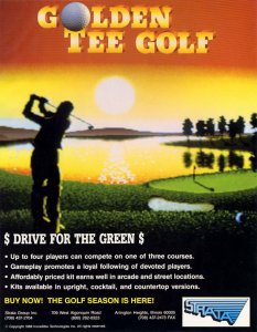 Golden Tee Golf Arcade Game Flyer Vintage Original 1989 Promo Golf Golfing Theme