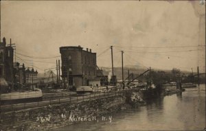 Whitehall New York NY Canal or River Building c1910 Real Photo Postcard