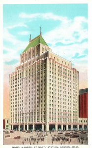 Vintage Postcard Hotel Manger At North Station Modern Rooms Boston Massachusetts