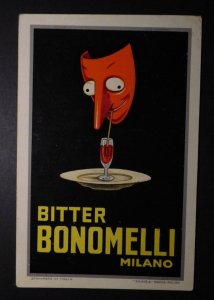 Mint Italy Bitter Bonomelli Milano Advertising Postcard Art Deco