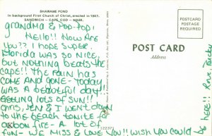 Postcard Shawame Pond Sandwich Cape Cod Massachusetts