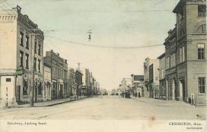 Broadway Looking South CROOKSTON MINNESOTA 1911 HAND COLORED 4266