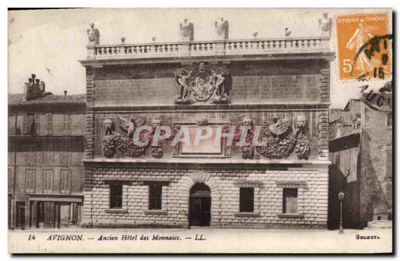 Old Postcard Avignon Old Bank Hotel currencies