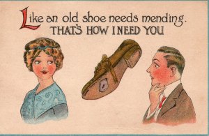 11260 Shoe Postcard Greetings 1937