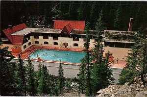 Postcard SWIMMING POOL SCENE Jasper Alberta AB AI8425