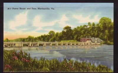 Virginia Postcard Power House & Dam  Martinsville