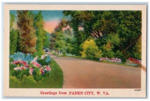 c1940's Greetings From Paden City Curve Road West Virginia WV Unposted Postcard