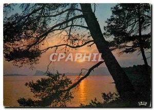 Modern Postcard La Ciotat B of A Sunset on the Bay in the distance the beak o...