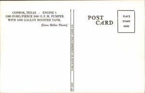 Conroe TX Engine 1 Fire Department Engine Pumper Truck Vintage Postcard