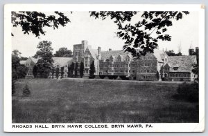 1955 Rhoads Hall Bryn Mawr College Pennsylvania Pines & Grounds Posted Postcard