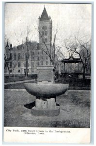 c1910 City Park Court House Background Exterior Building Ottumwa Iowa Postcard