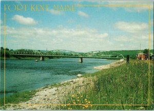 International Bridge at Fort Kent Linking Canada to the USA Postcard