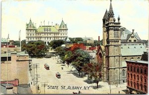 Postcard NY Albany State Street Publ. The Metropolitan News No. 14013 C. 1910 L1