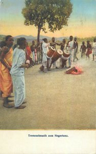 African natives drum music & dance ethnic types Africa 1929 folklore postcard