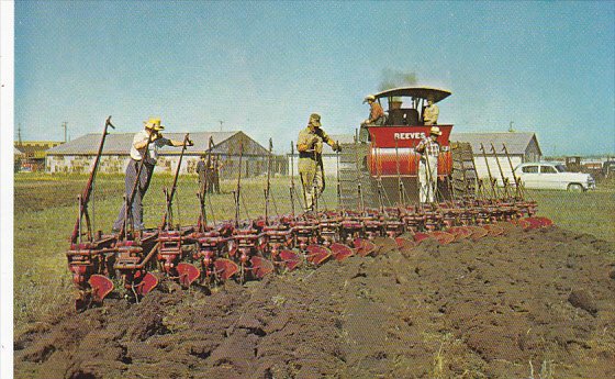 Canada Reeves Steamer Pulling 20 Bottom Plow Saskatchewan