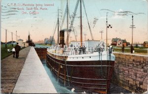 SS 'Manitoba' Ship Sault Ste Marie Ontario ON CPR Steamer c1909 Postcard H54