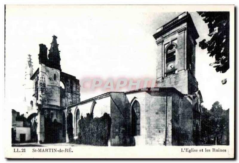 Postcard Old Saint Martin de Re The church in ruins