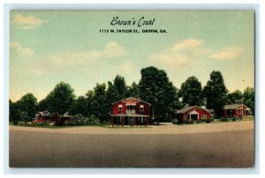 c1910 Brown's Court 1115 W. Taylor St. Griffin Georgia GA Vintage Postcard 