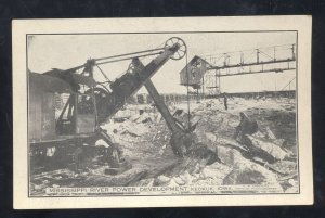 KEOKUK IOWA MISSISSIPPI RIVER POWER DEVELOPMENT STEAM SHOVEL VINTAGE POSTCARD