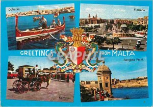 Modern Postcard Greetings From Malta