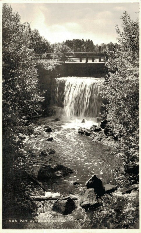 Sweden Laxa Lassana Vattenfall Laxå RPPC  06.59