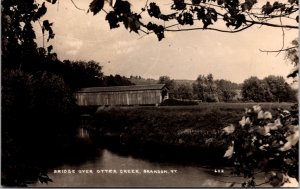 Real Photo Postcard Bridge Over Otter Creek in Brandon, Vermont