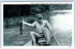 MAMMOTH SPRING, Arkansas AR ~ Fishing Spring River SMALL MOUTH BASS  Postcard