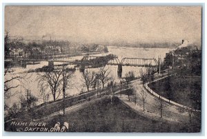c1910's Miami River Bridges And Highway Dayton Ohio OH Unposted Trees Postcard