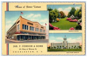 Charleston South Carolina SC Postcard Condon Sons King Warren St. c1940 Vintage