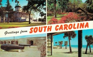 USA Greetings from South Carolina Vintage Postcard 07.28